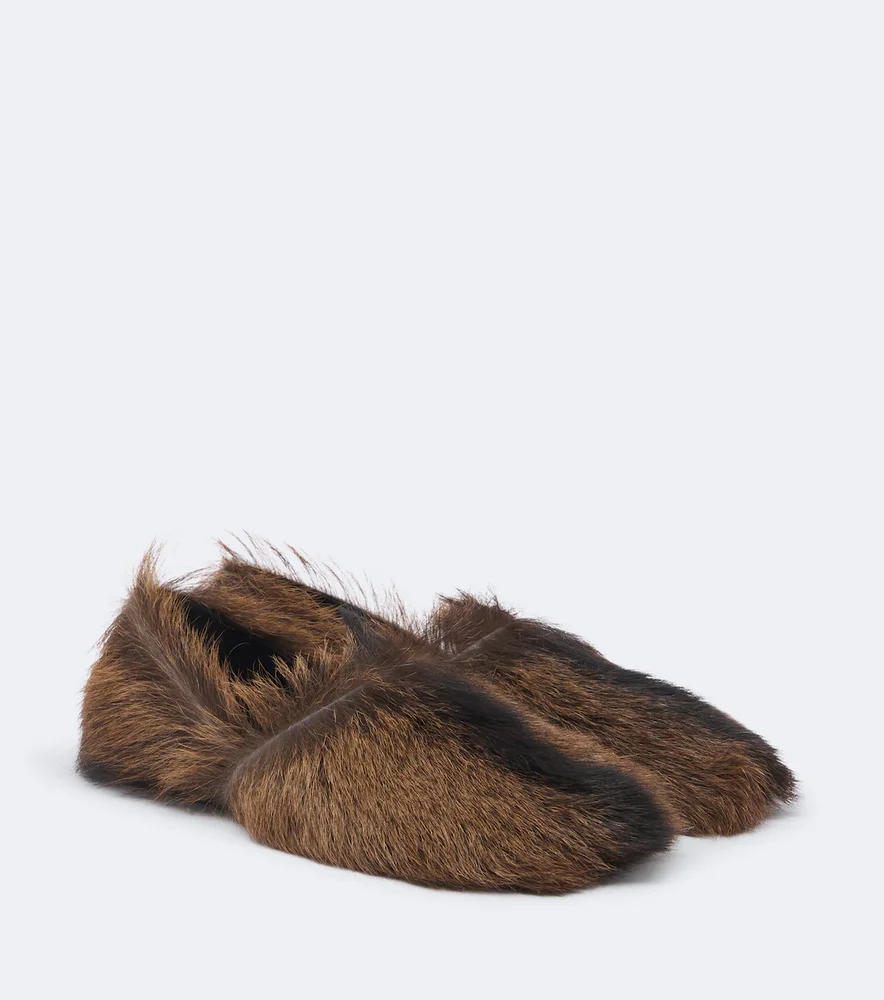 Shearling slip-on shoes