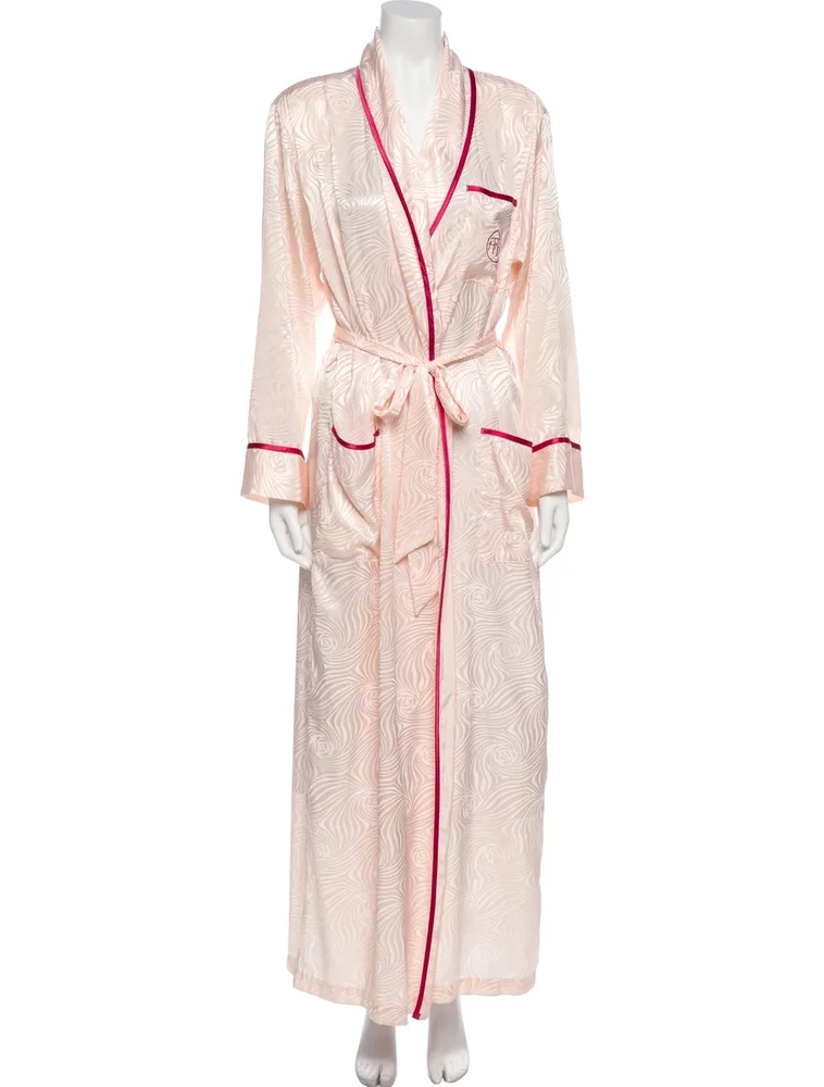 Printed Embroidered Accent Robe