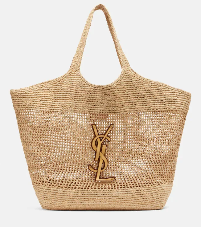 Icare Maxi crochet raffia shopper