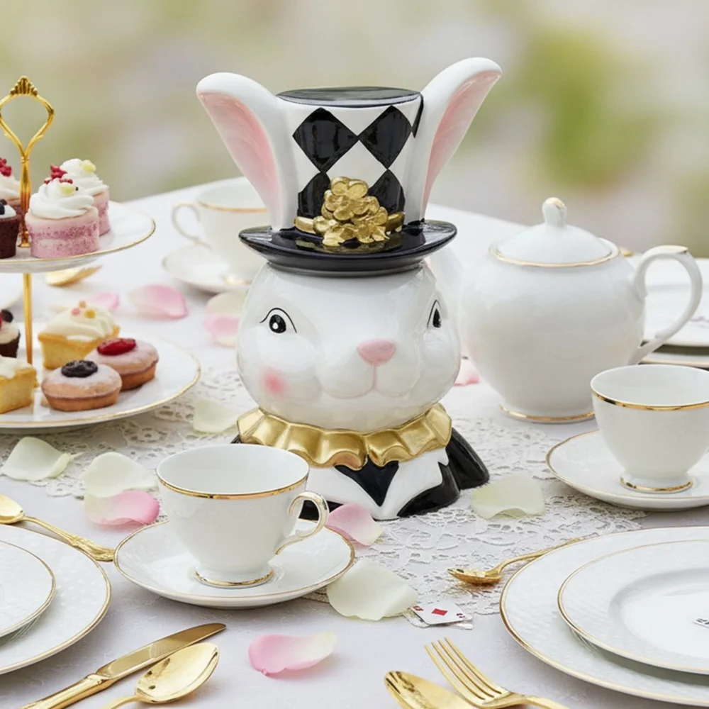 10 Strawberry Street Dapper Rabbit Canister, Black & White