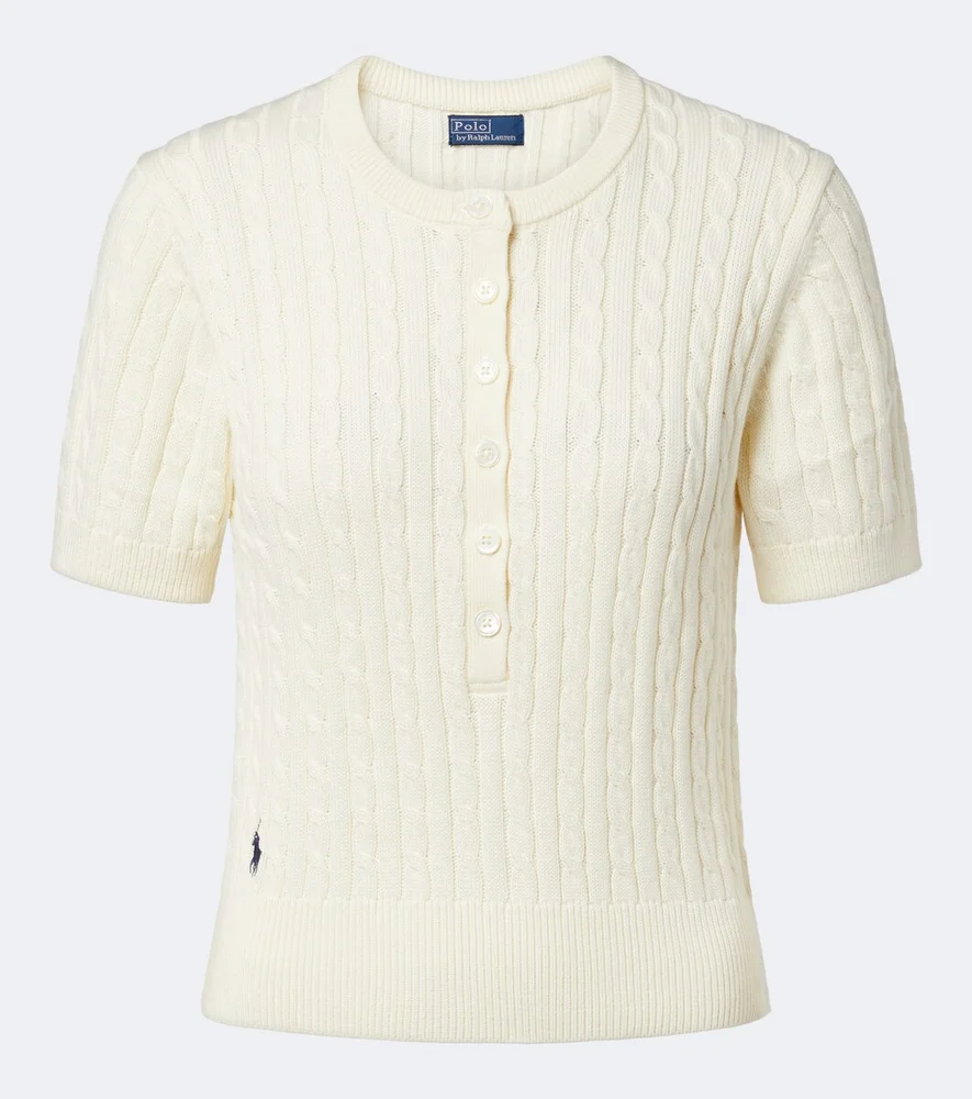 Cable-knit cotton sweater
