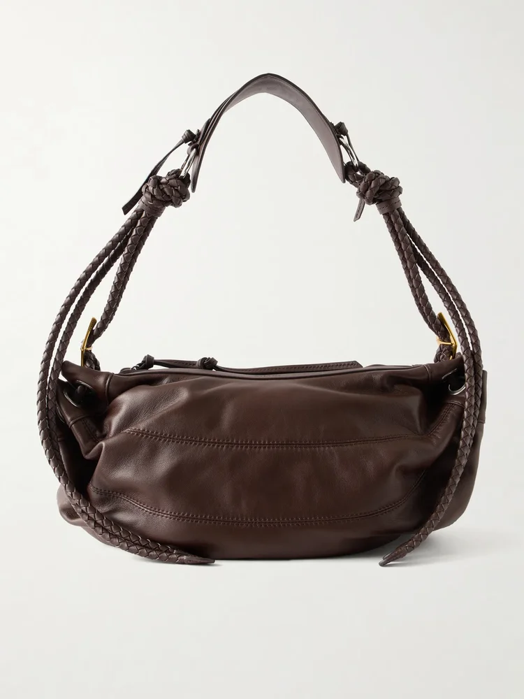 Maia medium braided leather shoulder bag