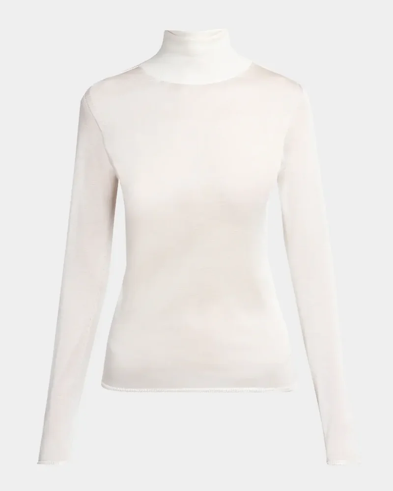 Seamless Fine Knit Turtleneck Sweater