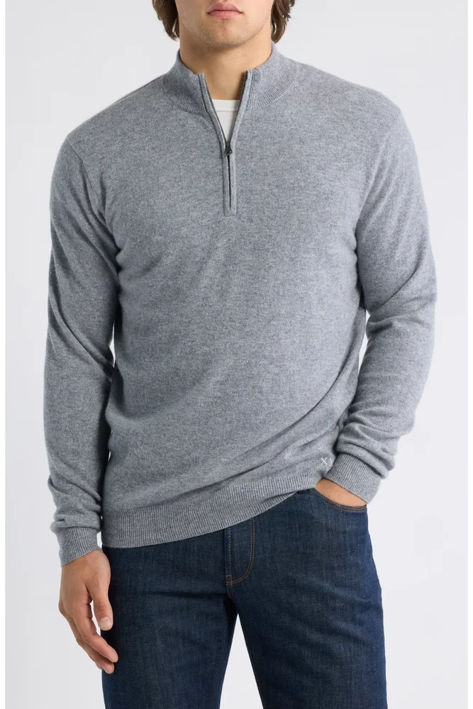 Crown Anniversary Quarter Zip Cashmere Sweater