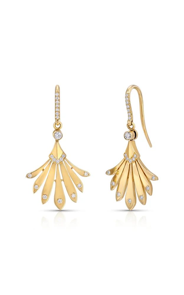 Diamond Fan Earrings