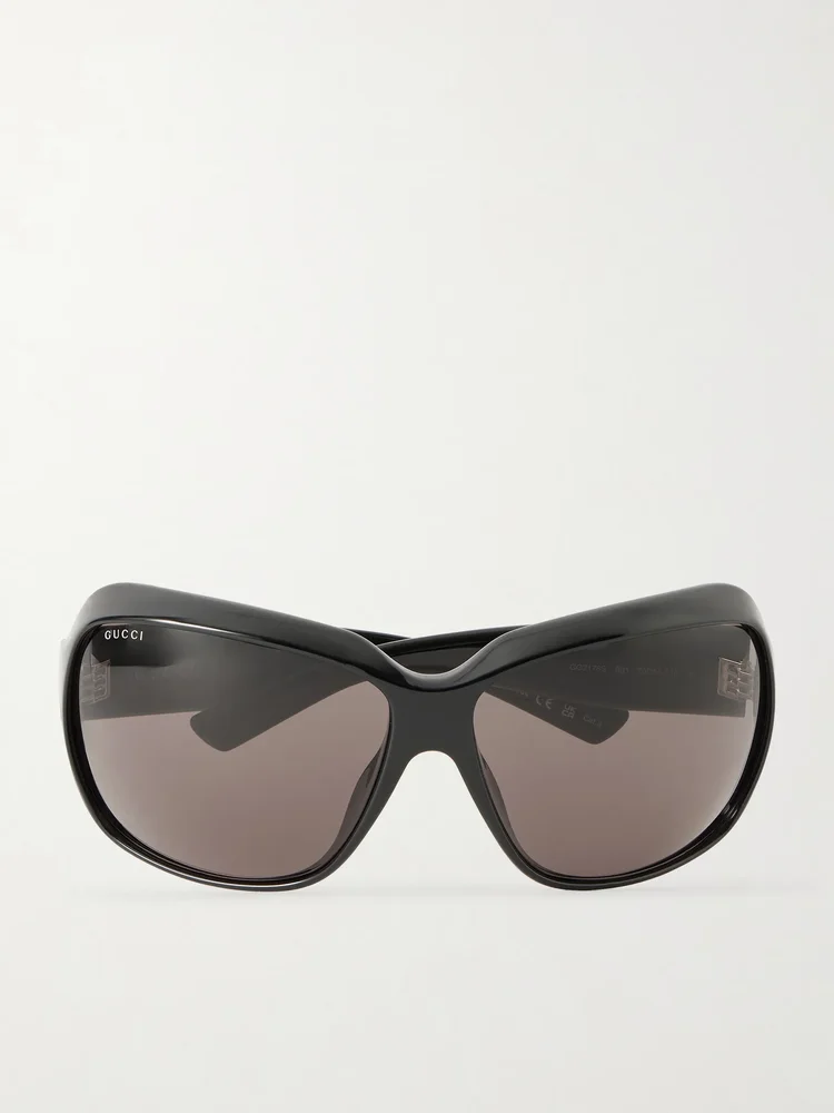 Oval cat-eye acetate sunglasses