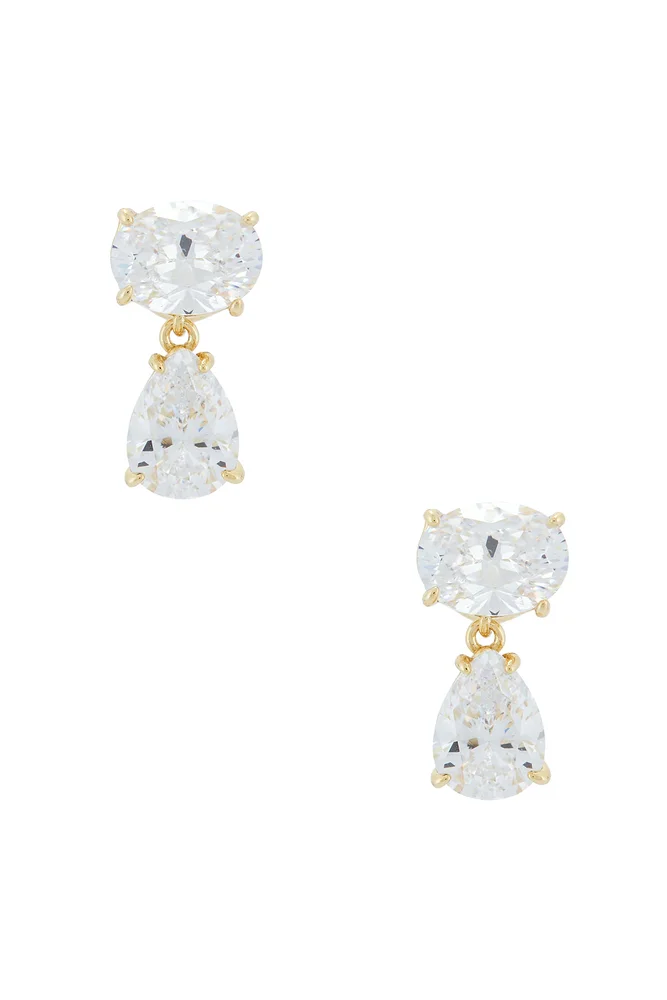 Oval Pear Drop Earring