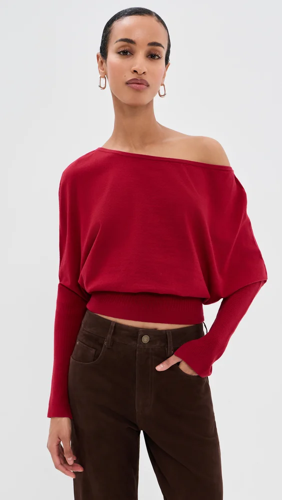 Lavina Draped Off Shoulder Sweater