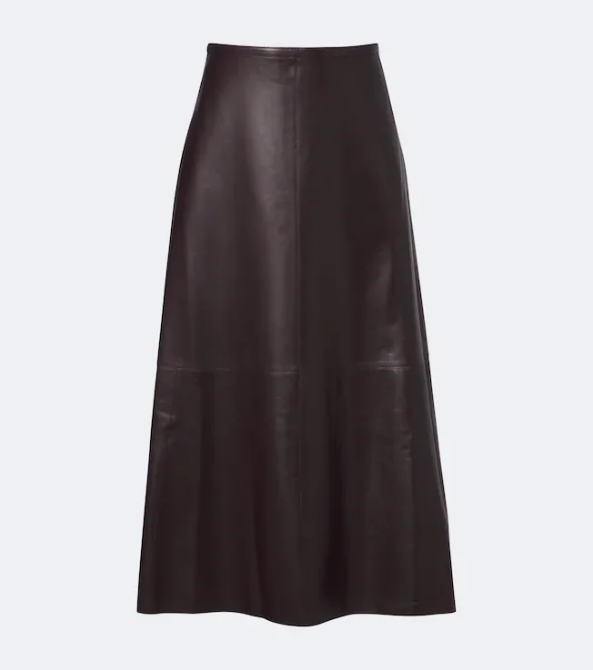Helius leather midi skirt