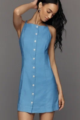 Sleeveless Linen-Blend Dress