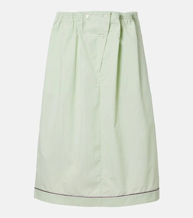 Cotton midi skirt