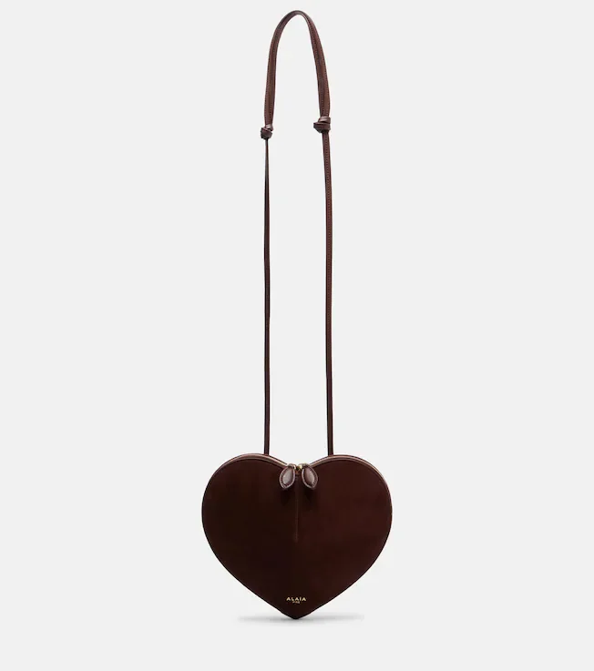 Le Cœur Small leather and suede shoulder bag