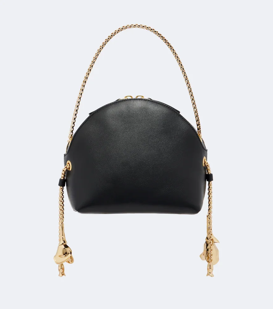 Flora leather top-handle bag