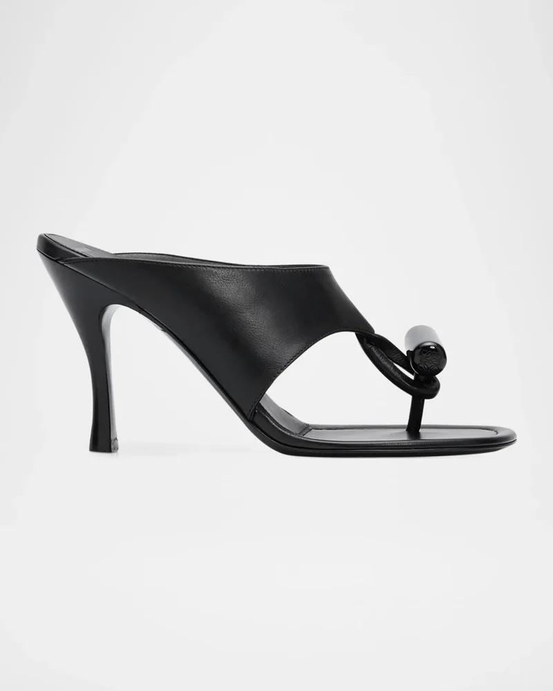 90mm Toggle Leather Thong Sandals