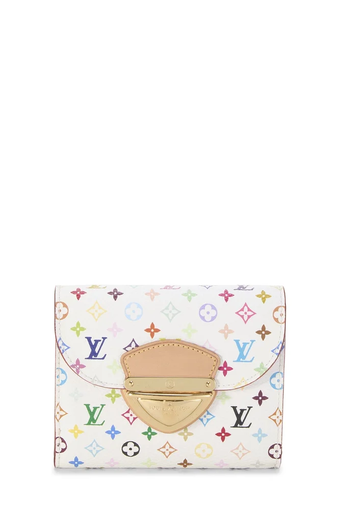 Takashi Murakami X Louis Vuitton White Monogram Multicolore Joey Wallet