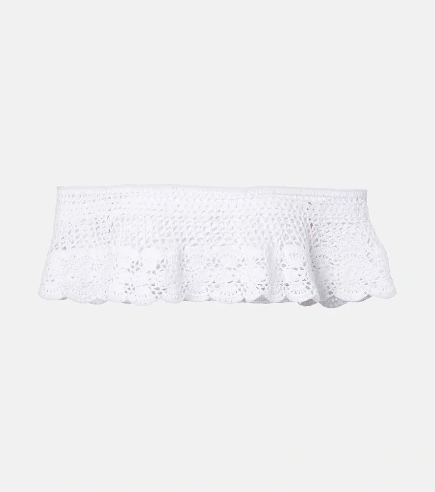 Crochet off-shoulder cotton crop top