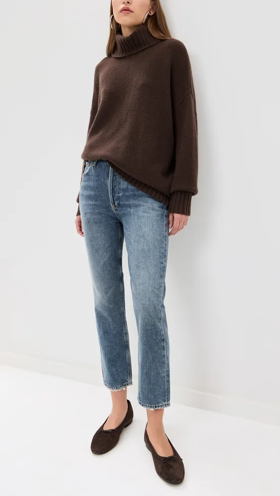 Riley High Rise Straight Crop Jeans