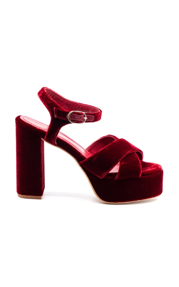 Bella Velvet Platfom Sandals