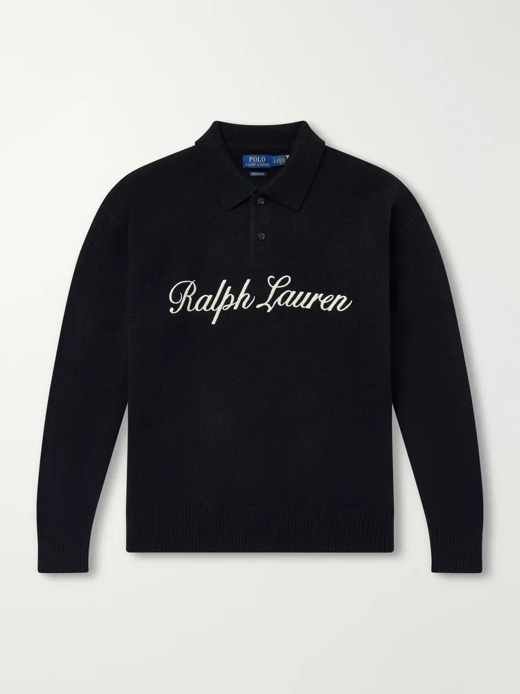 Logo-Embroidered Wool and Alpaca-Blend Polo Shirt
