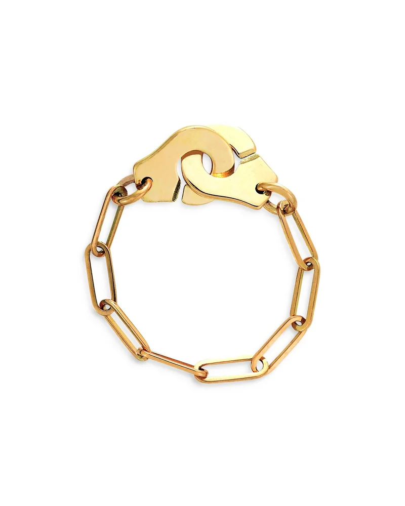 18K Yellow Gold Menottes Interlocking Chain Link Ring