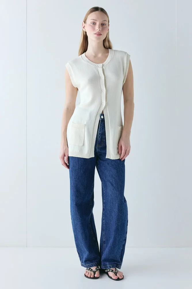 Isla Knit Vest Cream