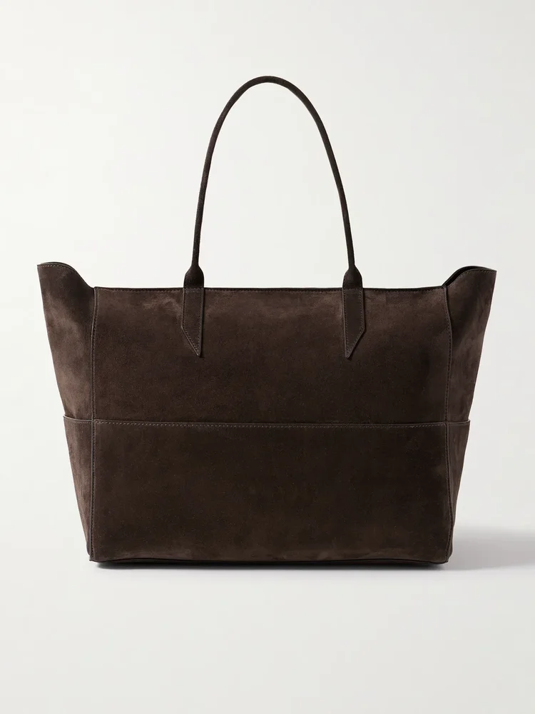 Incognito 36 paneled suede tote