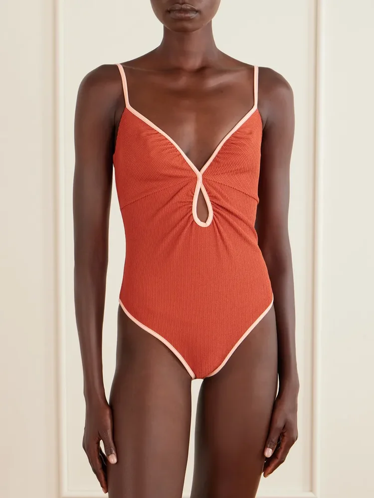 Sundown Dust ribbed swimsuit