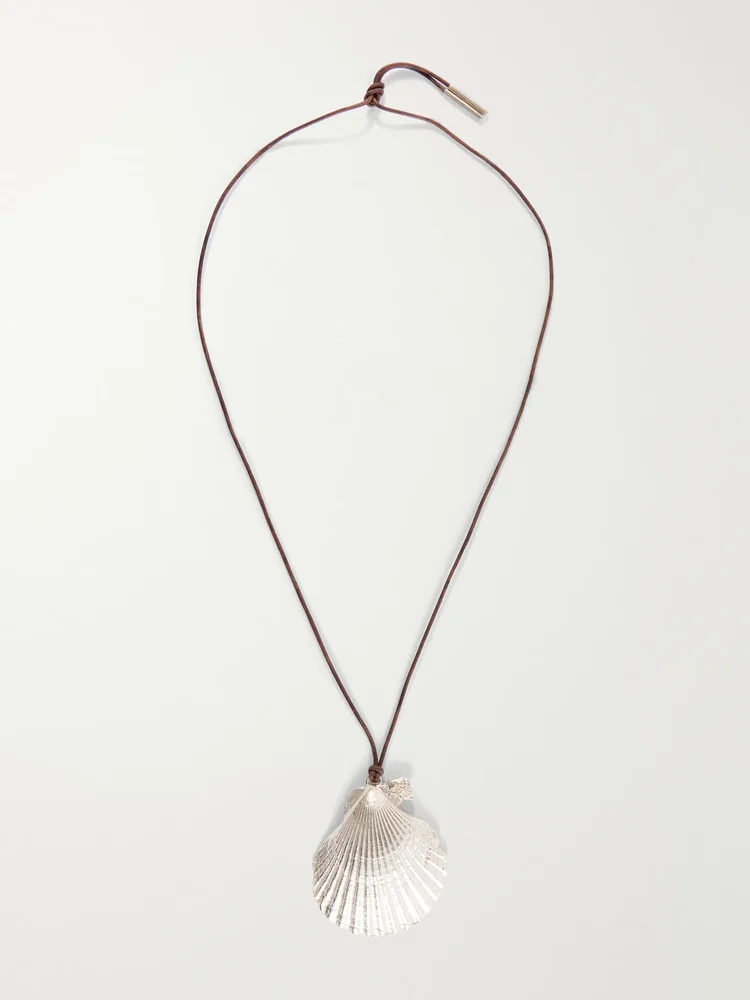 Sea Chalice sterling silver and leather cord necklace