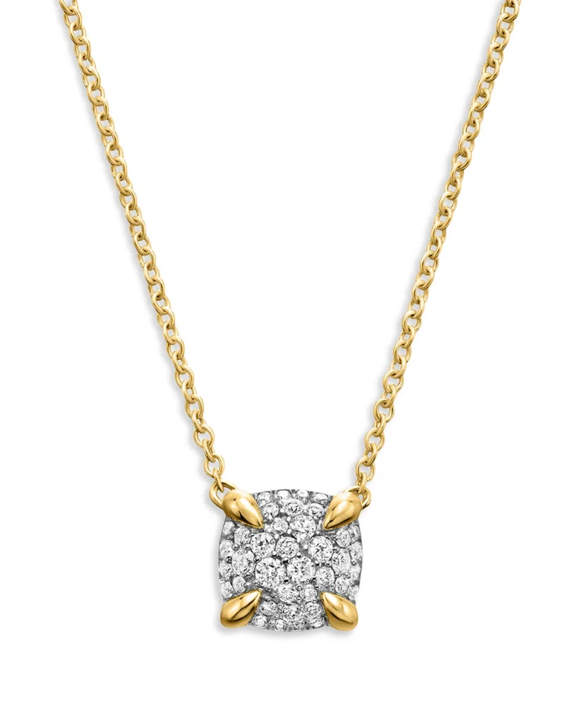 Châtelaine® Pendant Necklace in 18K Yellow Gold with Full Pavé Diamonds, 18"