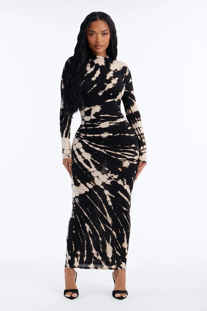 Savannah Tie Dye Long Sleeve Maxi Dress