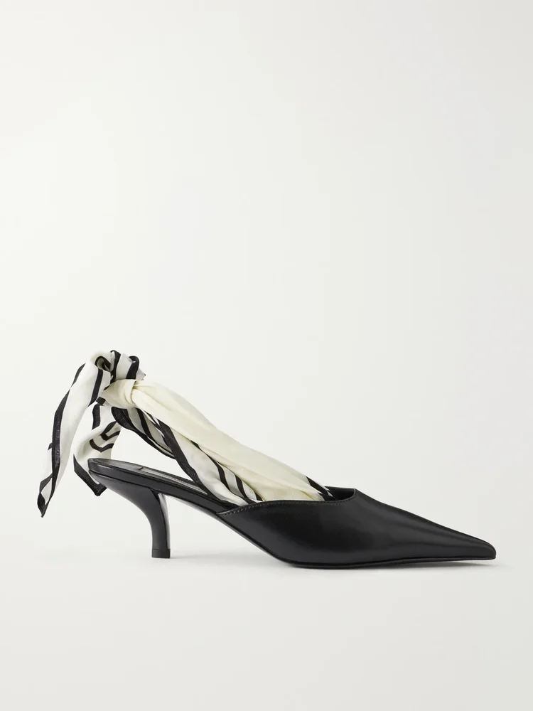 55 leather slingback pumps