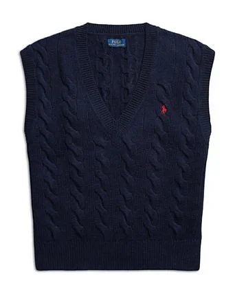 Cable Knit Wool Cashmere Sweater Vest