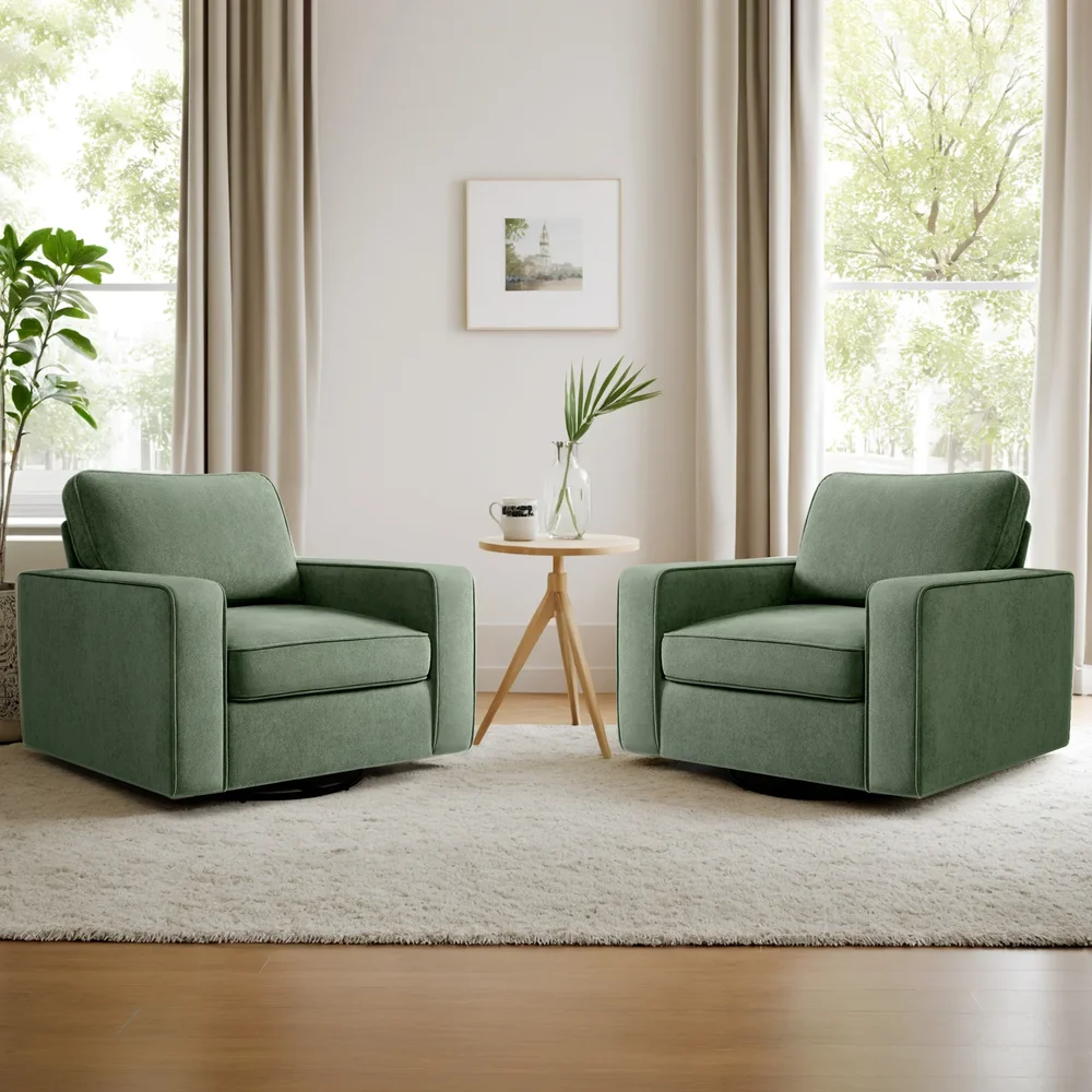 Upholstered Swivel Accent Armchair