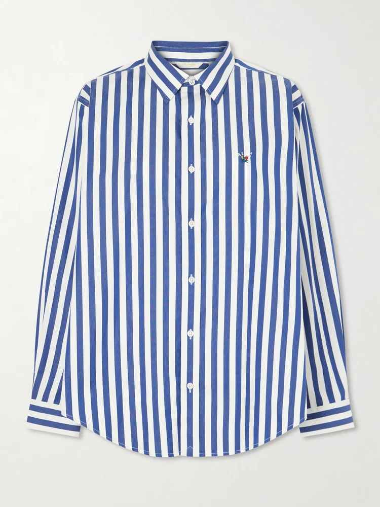 Striped cotton-poplin shirt