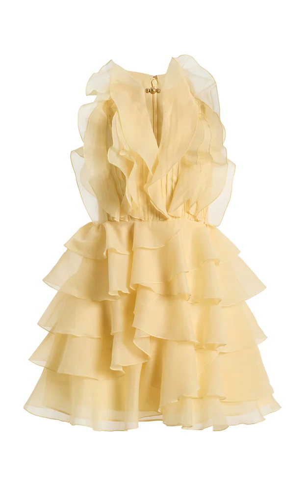 Exclusive Cleo Ruffled Chiffon Mini Dress