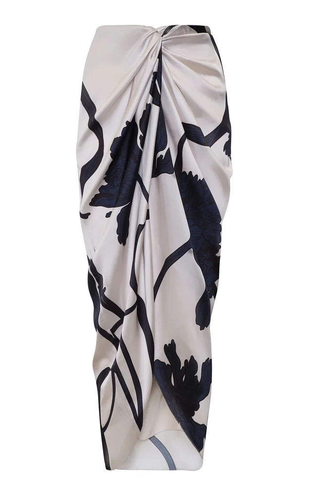 Cairo Printed Pareo Midi Skirt
