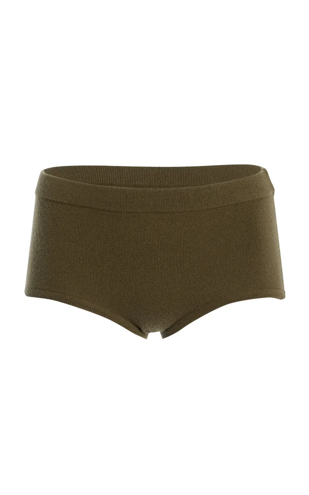 Knit Cashmere-Blend Brief Shorts