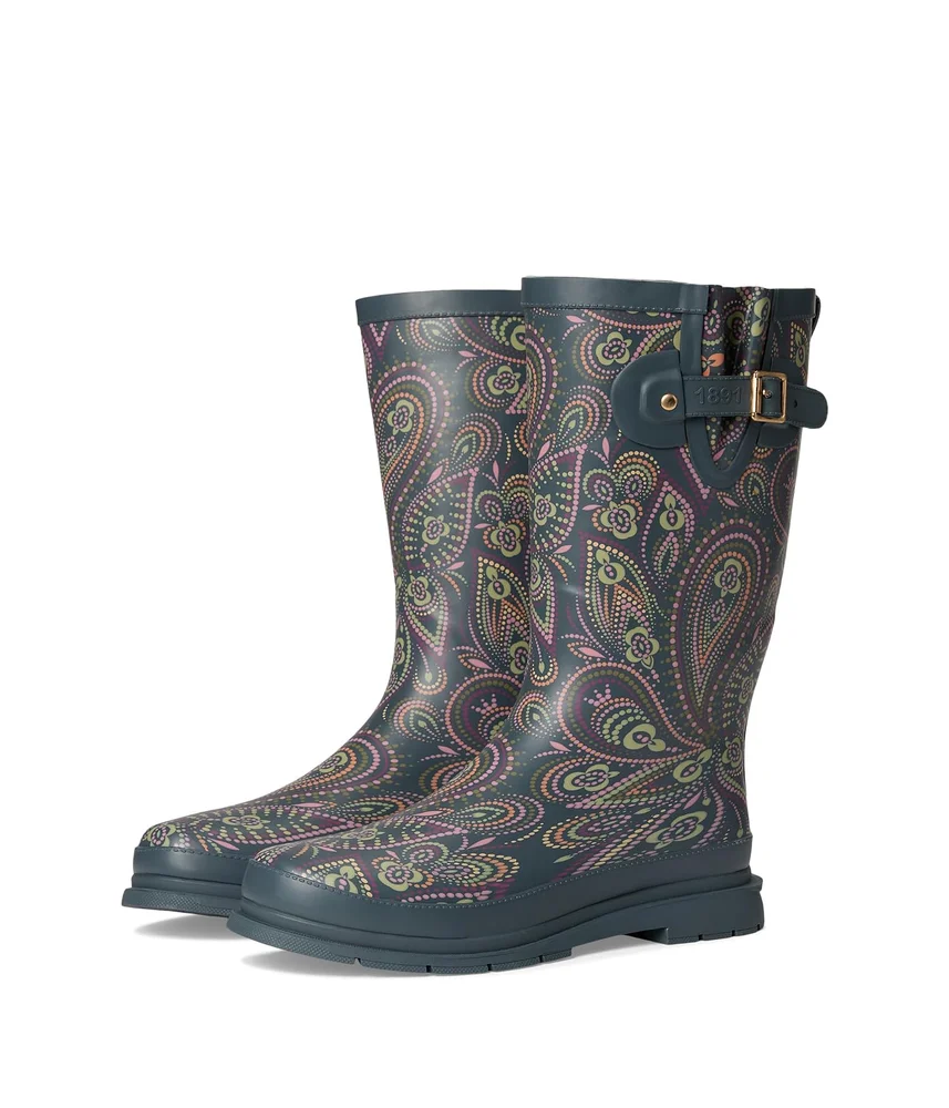 Printed Tall Rain Boot in Organic Paisley