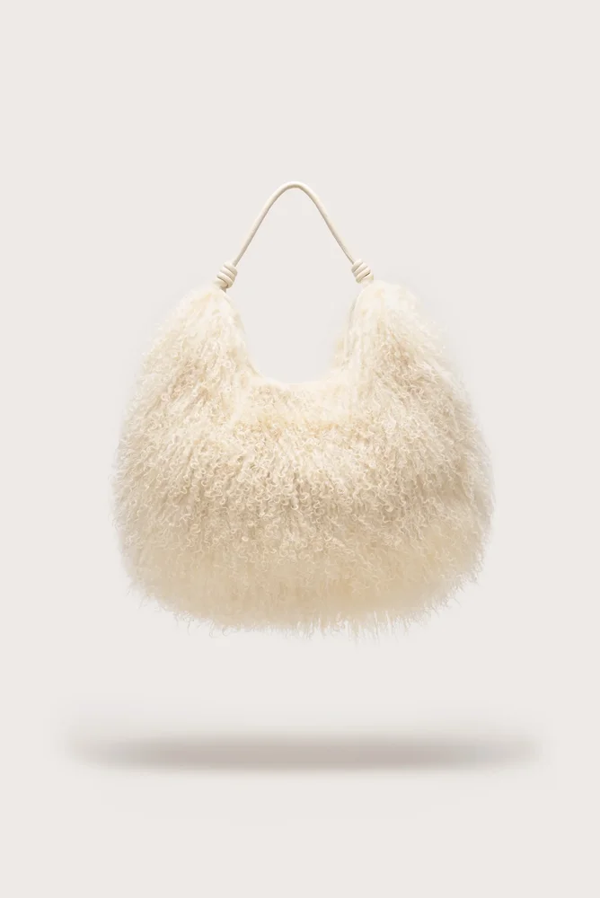 SOLAY SHOULDER BAG - NATURAL SHEARLING