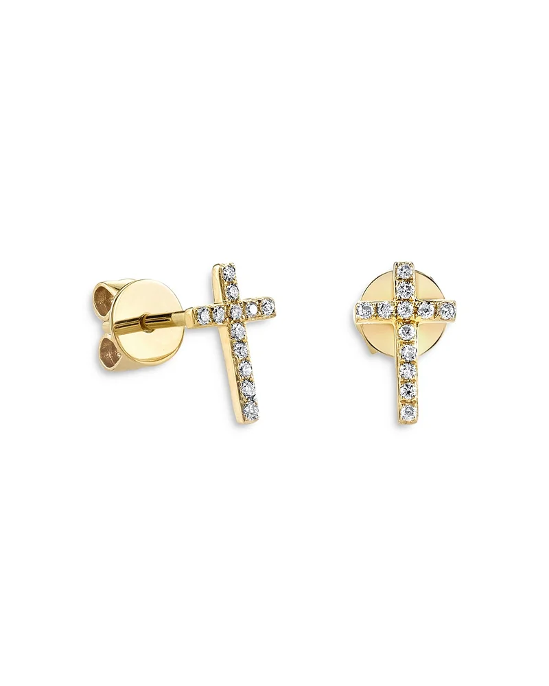 mini diamond stud earrings - gold
