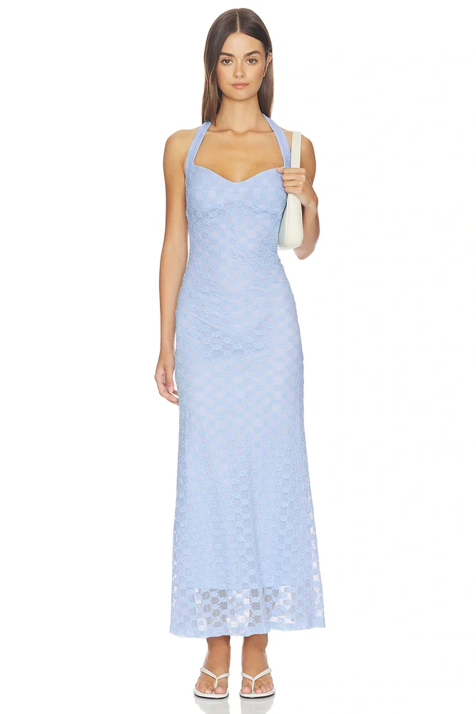 Mariko Halter Neck Midi Dress