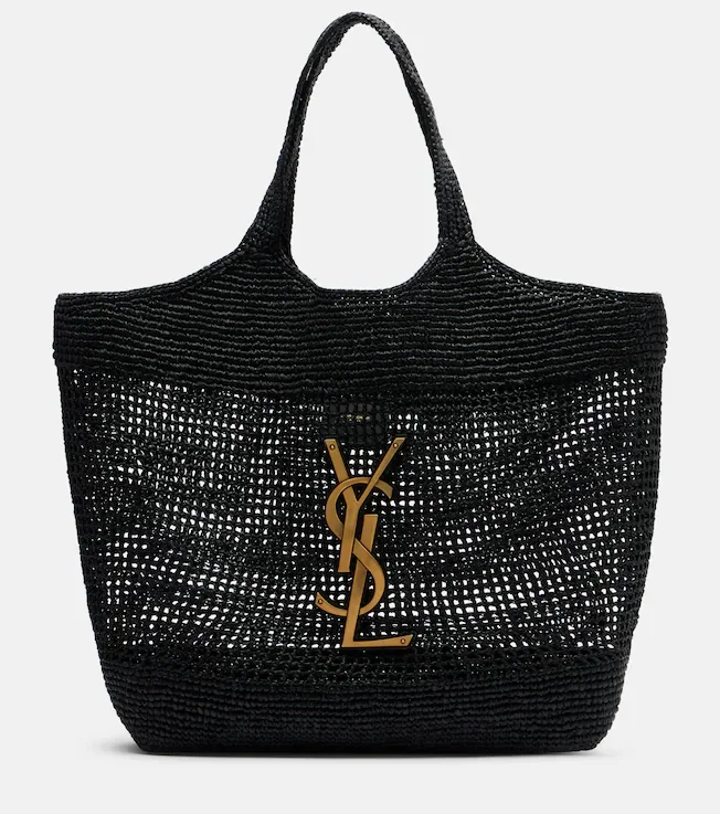 Icare Maxi crochet raffia shopper