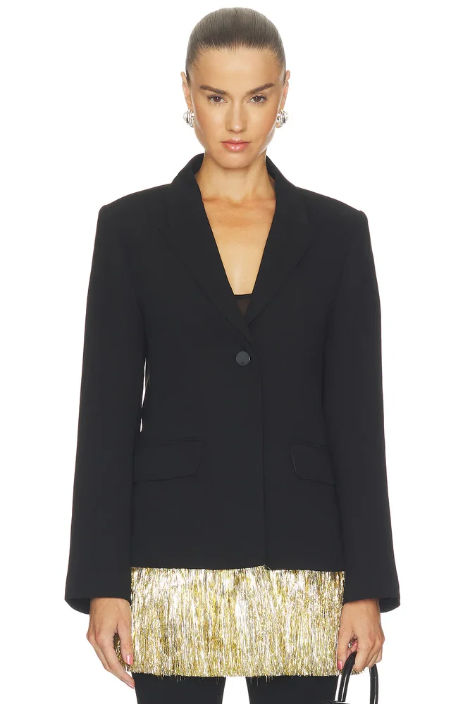 Odette Crepe Fringe Blazer