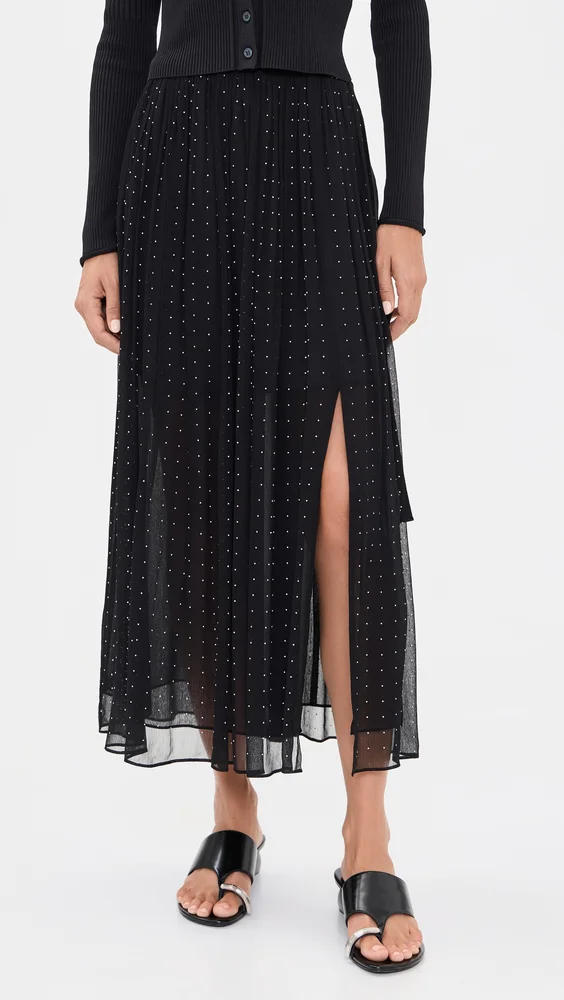 Heat Set Dot Gathered Skirt