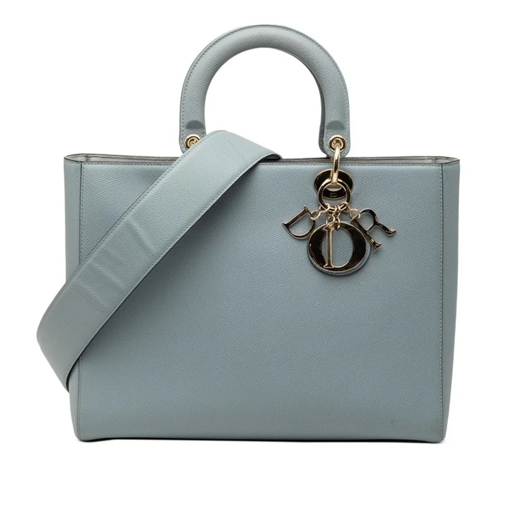 Pre-Owned Lady Dior Bag Leather Large