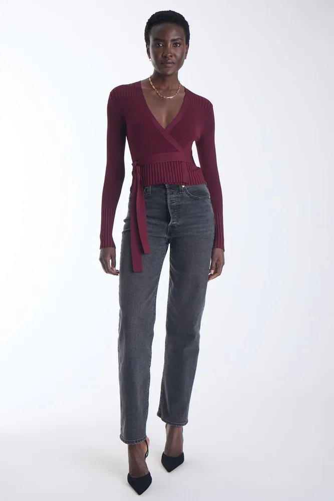 Freya Knit Wrap Top