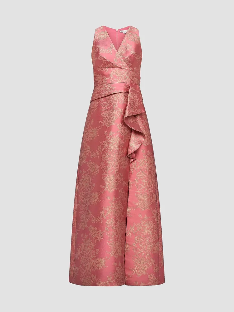 Rhianna Metallic Jacquard A-Line Gown