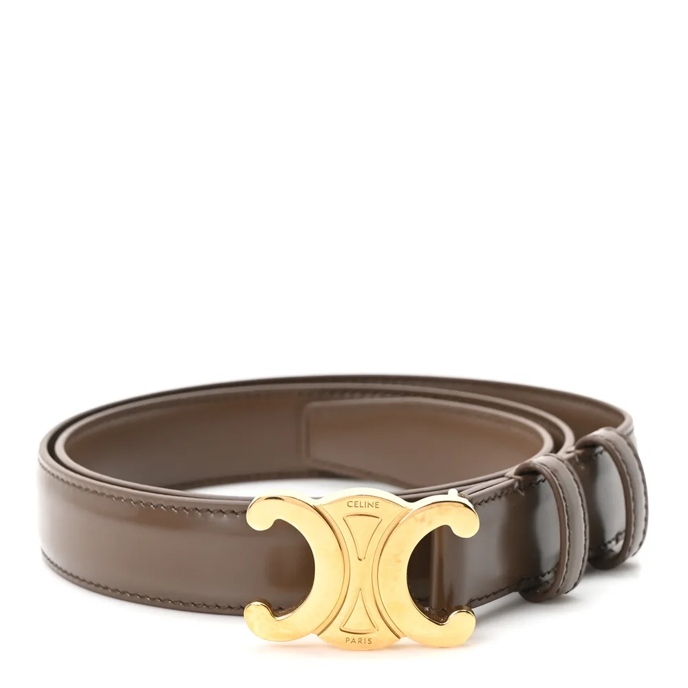 Pre-Owned Box Calfskin Small 18mm Triomphe Belt in Brown