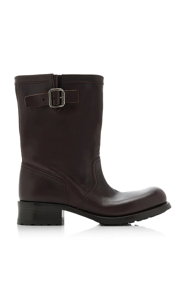 Leather Mid-Calf Boots