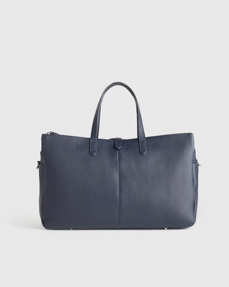 Italian Leather Triple Compartment Weekender in Golden Tan